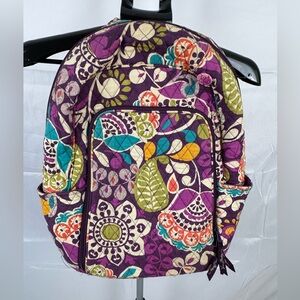 Vera Bradley Quilted Floral Backpack Purple Multicolor